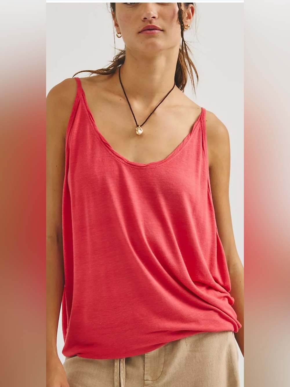 We The Free Shorline Tank Draped Tank Top in Pink NWT